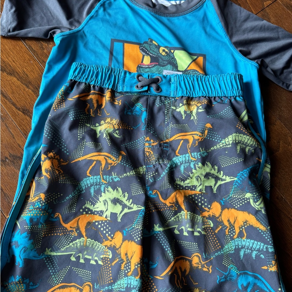 Wonder Nation Blue and Gray Pajama Sets with Playful Dinosaur Print